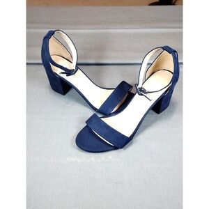 EUC-CHINESE LAUNDRY Women 10/41 NAVY Adjustable Jody Block Heeled Resort Sandal